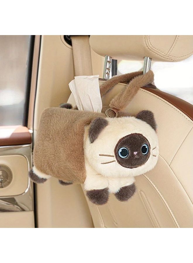 Three Flower Cat Car Tissue Box Hanging Dashboard Holder Cute Cartoon Design Easy Installation No Tools - Image 5